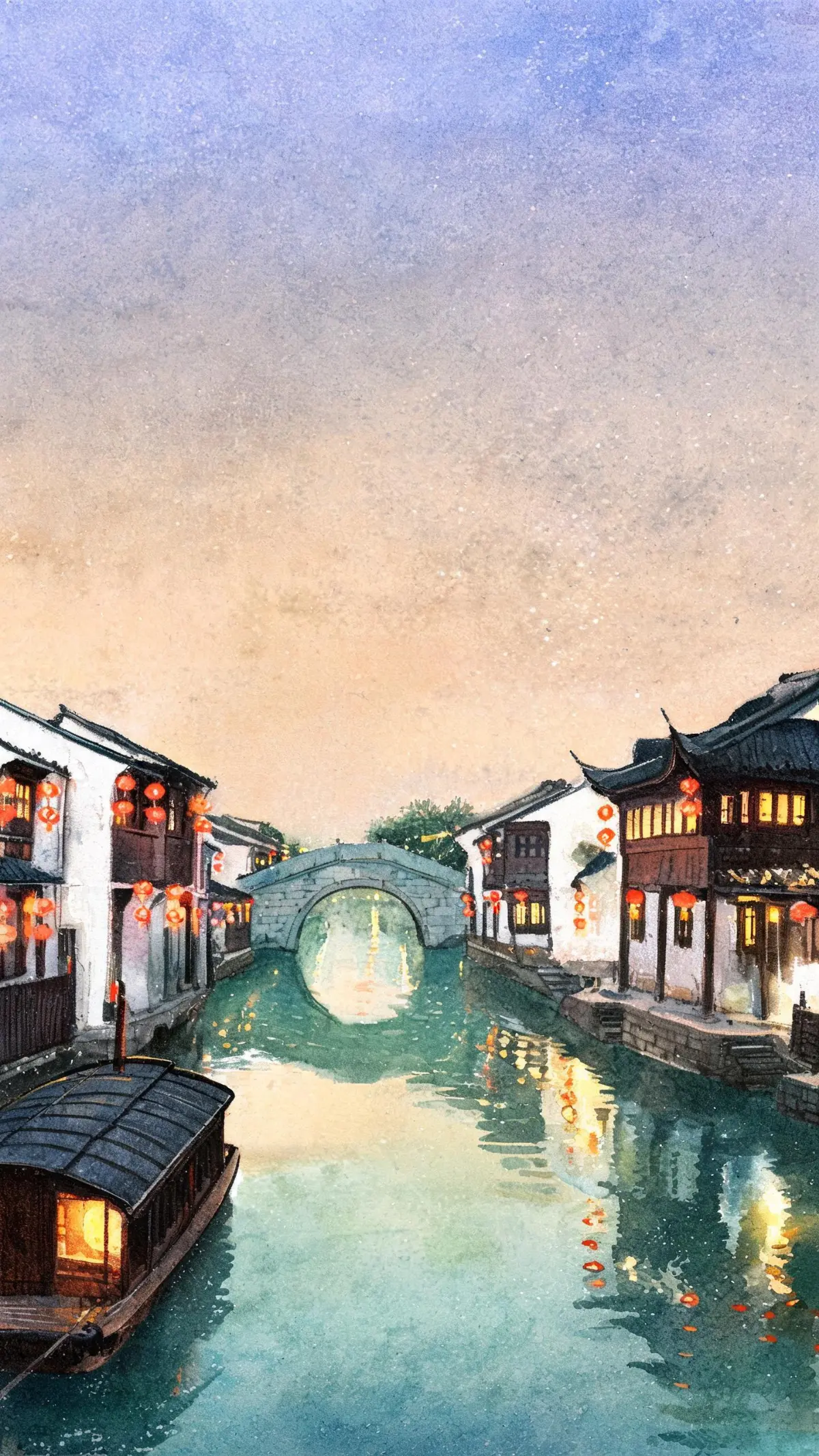 运河暮色