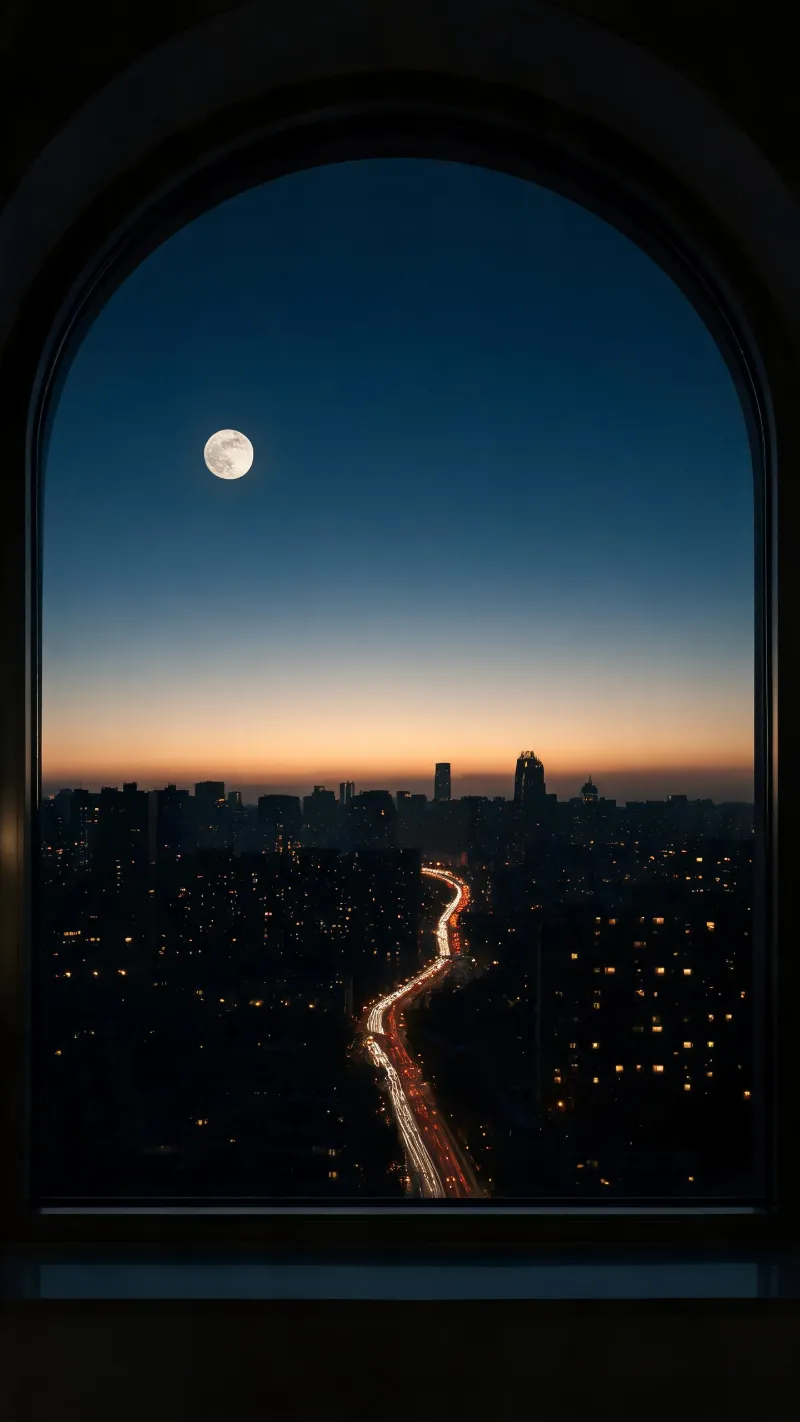 窗外暮色
